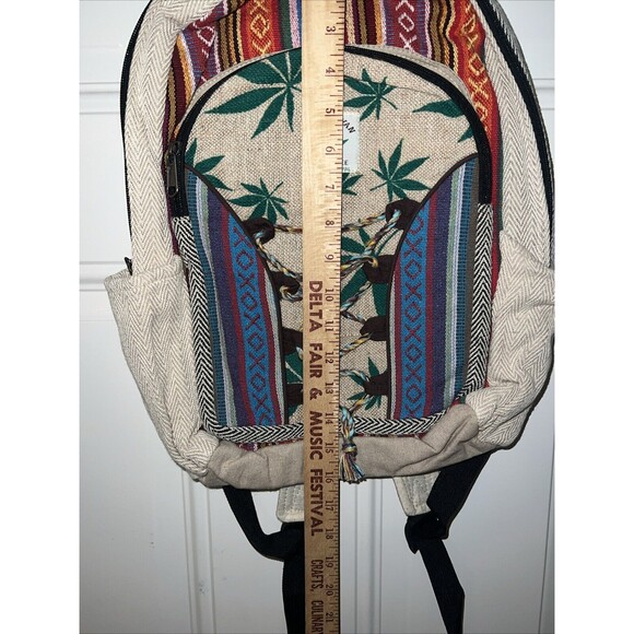 ThreadHeads Himalayan Hemp Tan & Multicolor Backpack - 11"x16" - Picture 3 of 7